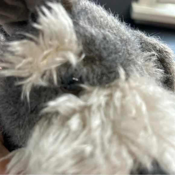 Battat Pucci Plush 10” Schnauzer Puppy Dog Gray White With Pink Ear‎ Bow - Picture 4 of 12